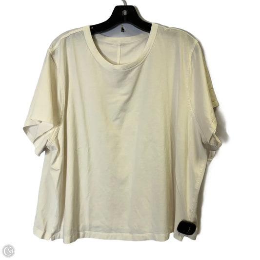 Athletic Top Short Sleeve By Lululemon In White, Size: M