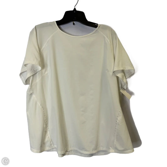 Athletic Top Short Sleeve By Lululemon In White, Size: M