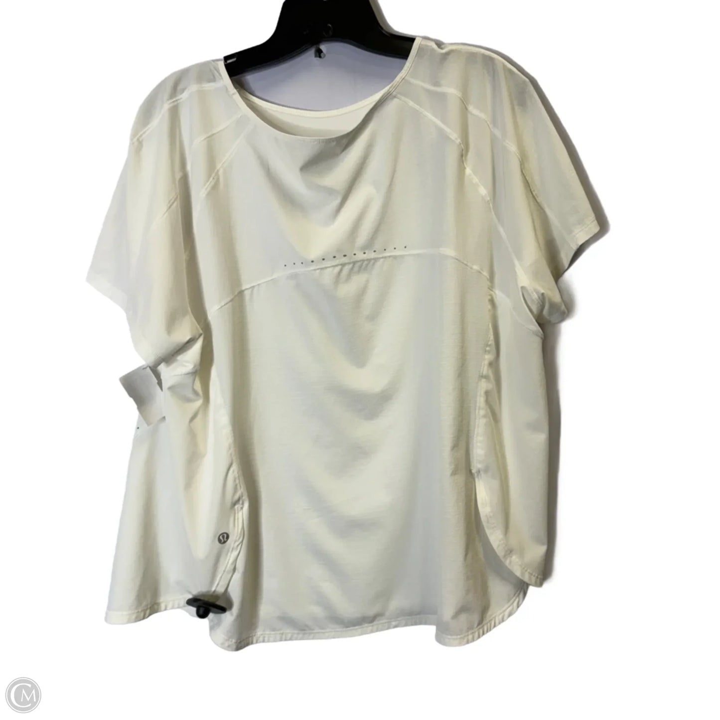 Athletic Top Short Sleeve By Lululemon In White, Size: M