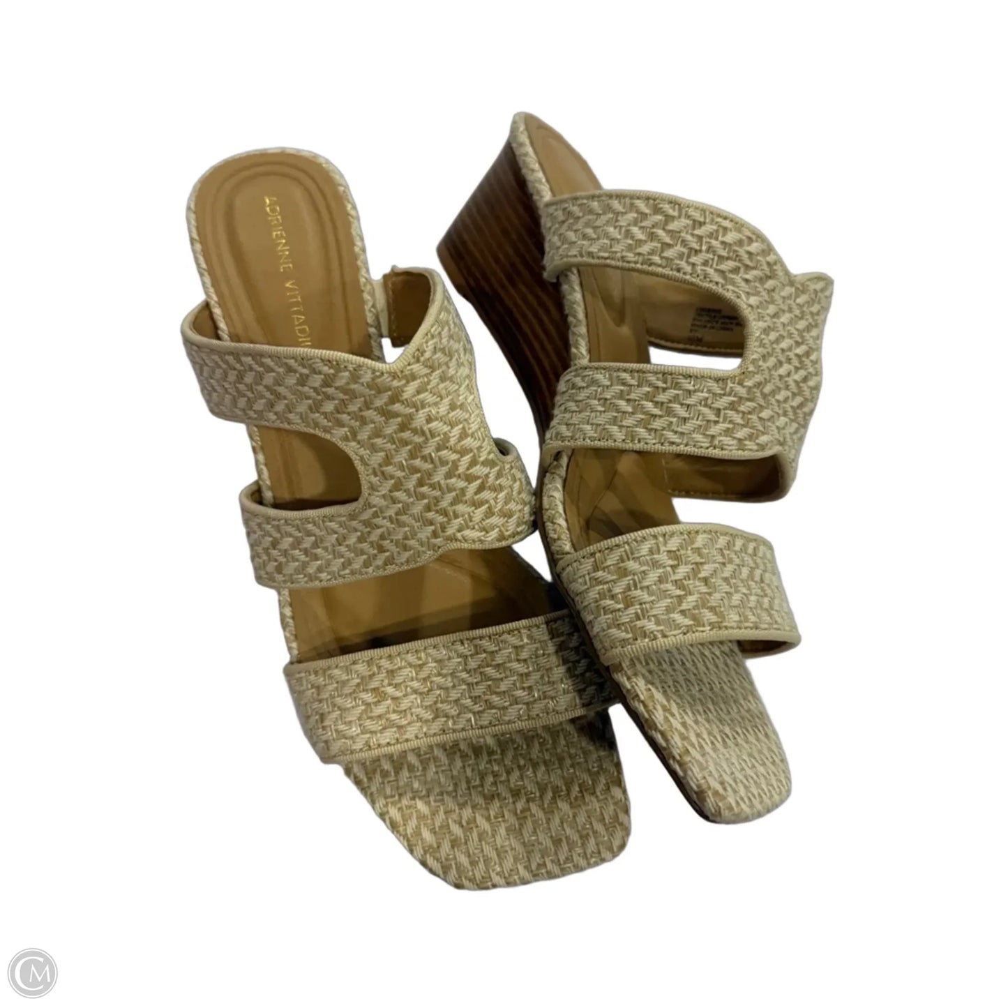 Sandals Heels Wedge By Adrienne Vittadini In Cream, Size: 10
