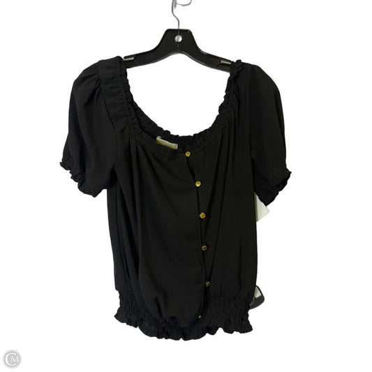 Blouse Short Sleeve By Cmc In Black, Size: M