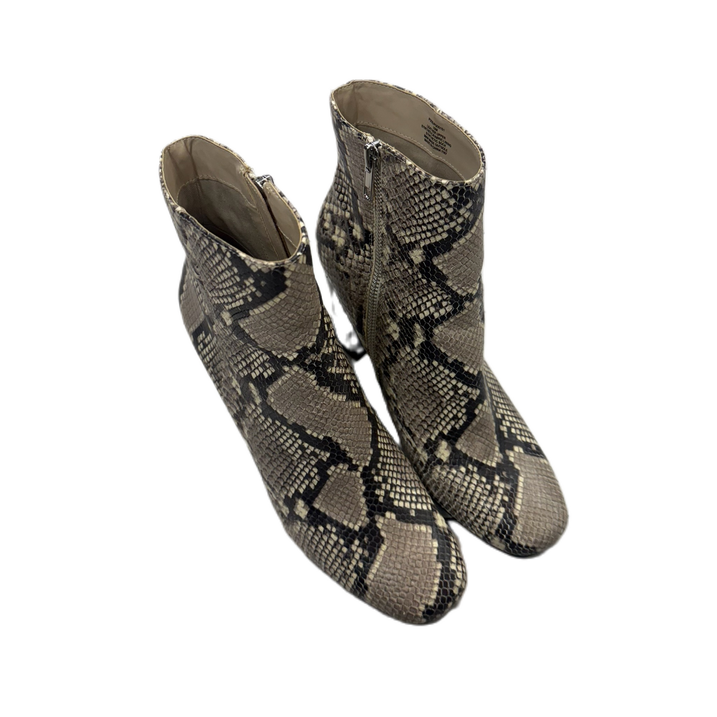 Boots Ankle Heels By Steve Madden In Snakeskin Print, Size: 10