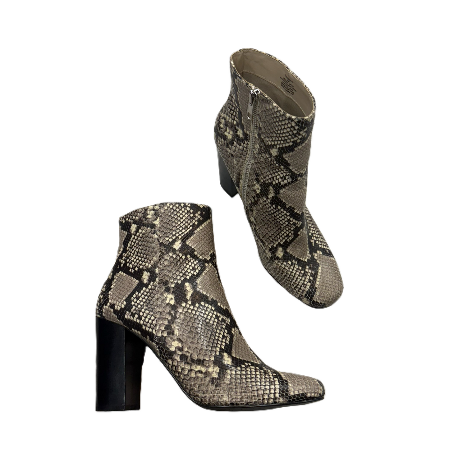 Boots Ankle Heels By Steve Madden In Snakeskin Print, Size: 10