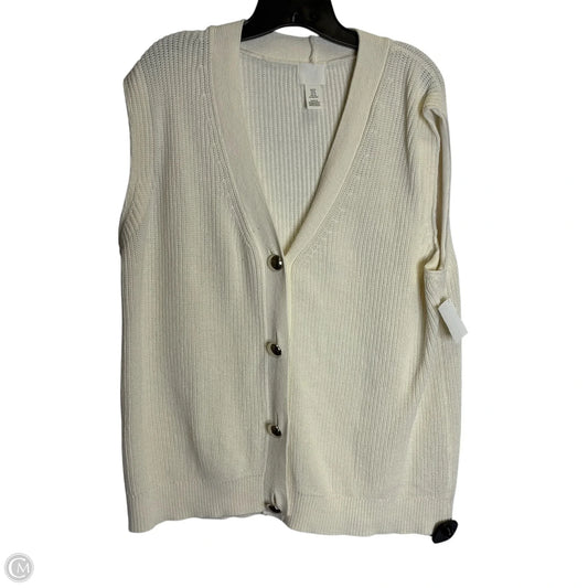 Vest Sweater By H&m In Cream, Size: Xl