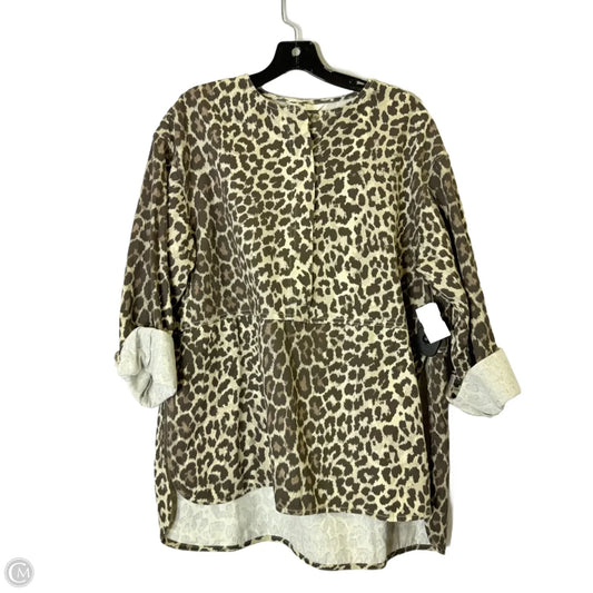 Top Long Sleeve By H&m In Animal Print, Size: M