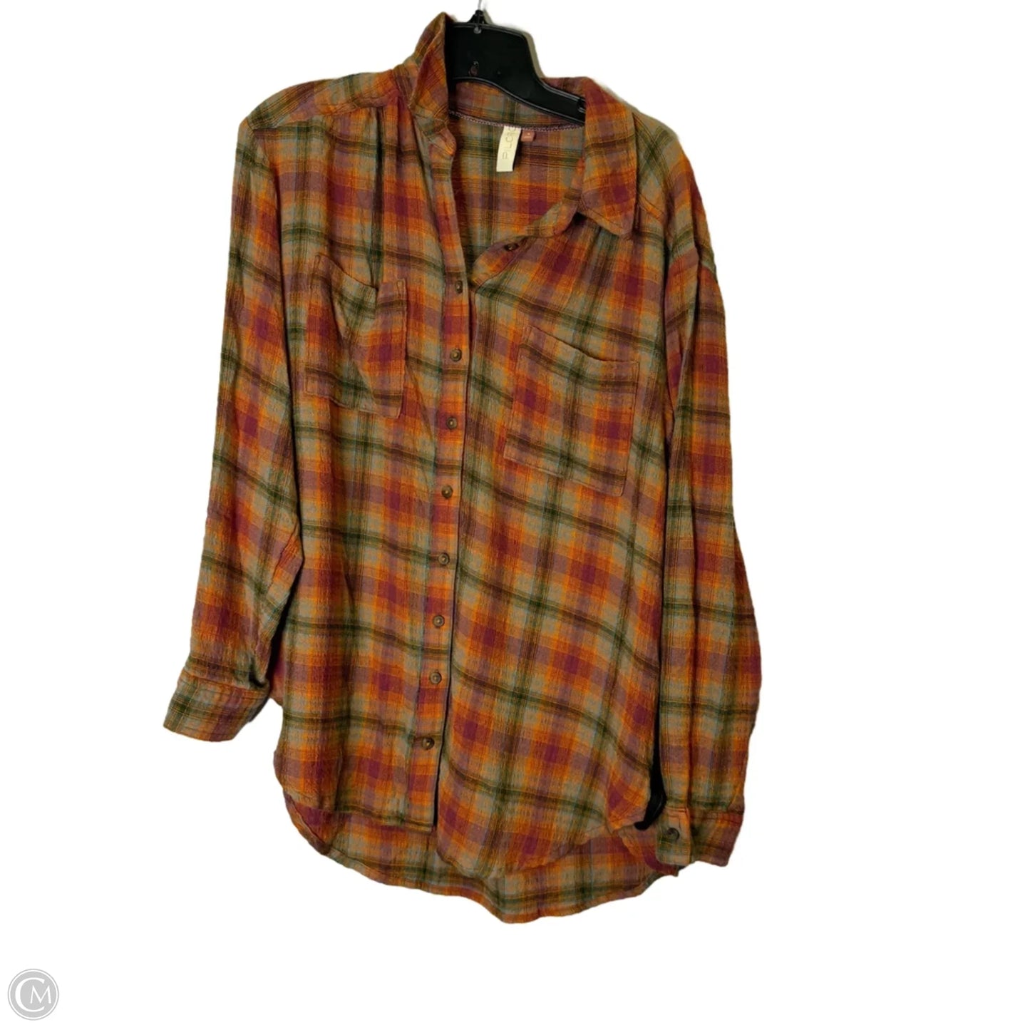 Top Long Sleeve By Pilcro In Plaid Pattern, Size: M