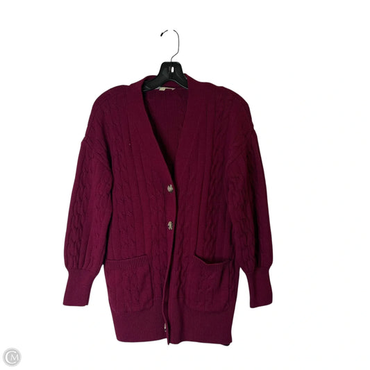 Sweater Cardigan By Loft In Red, Size: M