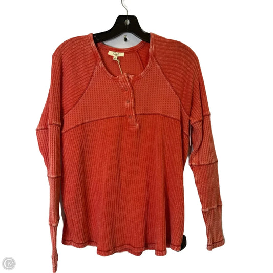 Top Long Sleeve By Easel In Red, Size: S