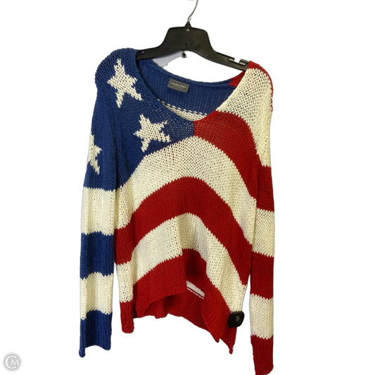 Sweater By Wooden Ships In Red & White, Size: S