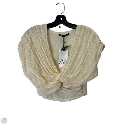 Top Short Sleeve By Zara In Cream, Size: Xs