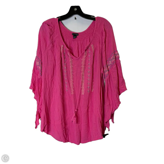 Top Short Sleeve By New Directions In Pink, Size: 2x
