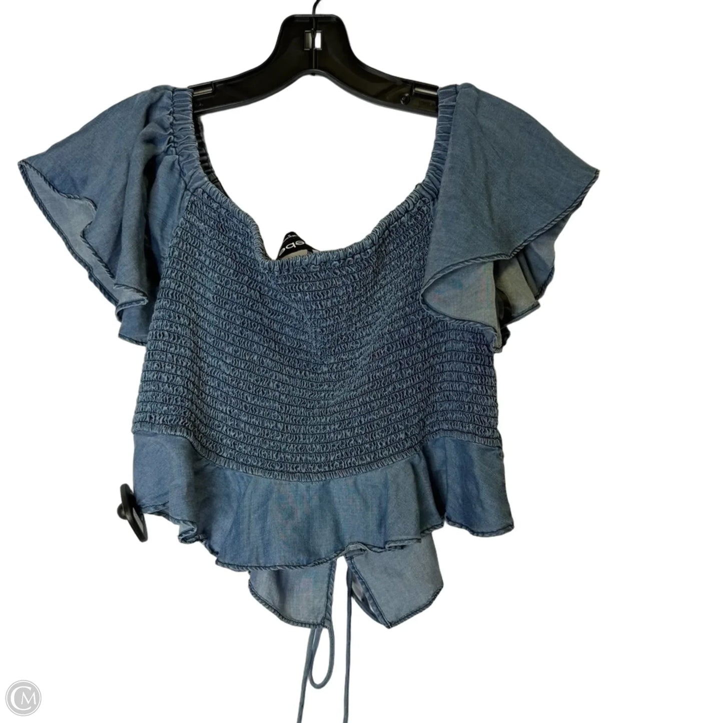 Top Short Sleeve By Bebe In Blue, Size: 16