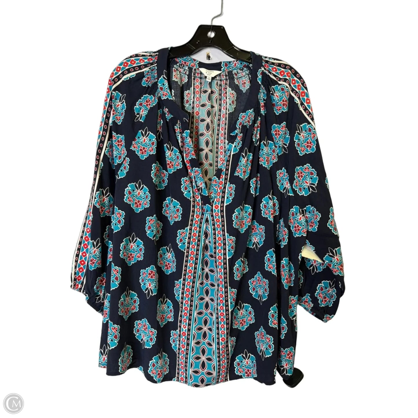 Top Short Sleeve By Crown And Ivy In Navy, Size: 3x
