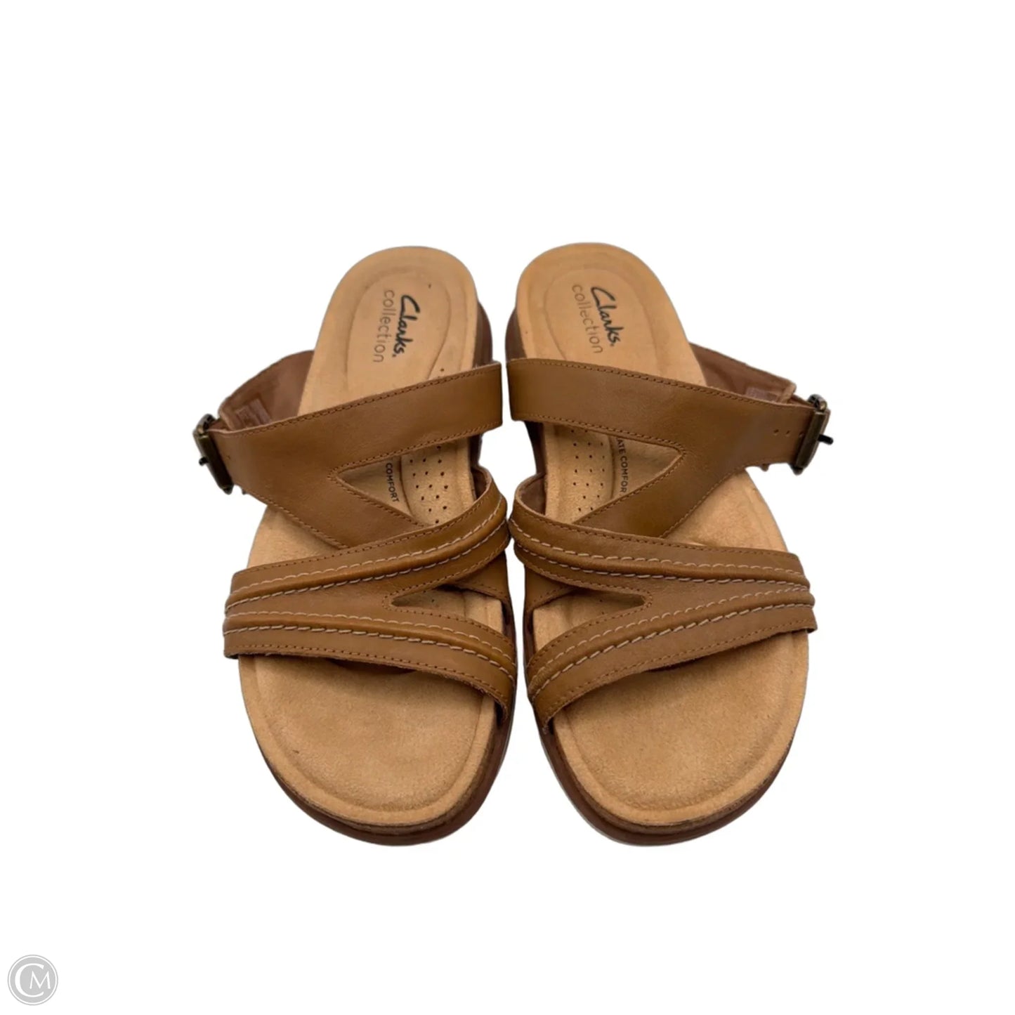 Sandals Flats By Clarks In Brown, Size: 8