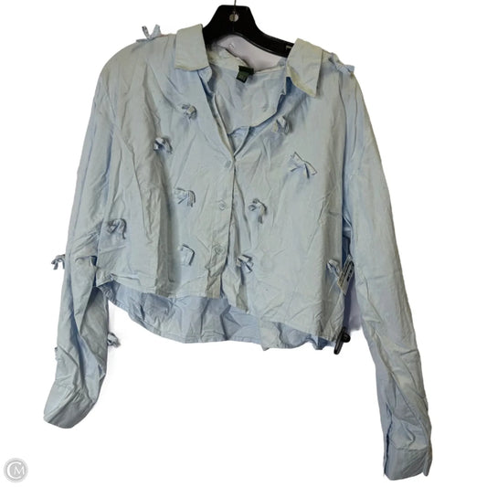 Top Long Sleeve By Wild Fable In Blue, Size: L