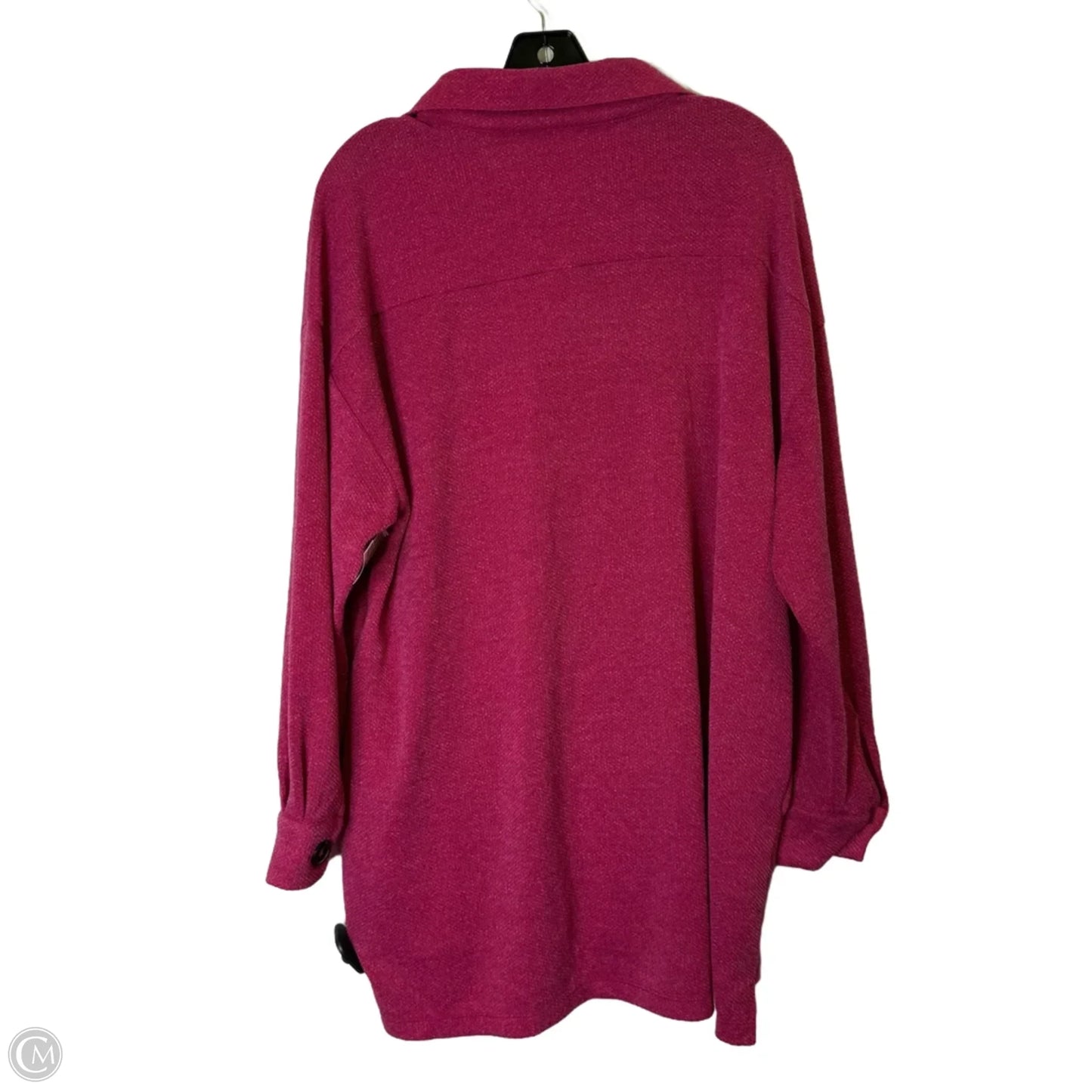 Jacket Shirt By Zenana In Pink, Size: M