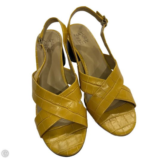 Sandals Heels Block By Naturalizer In Yellow, Size: 9.5