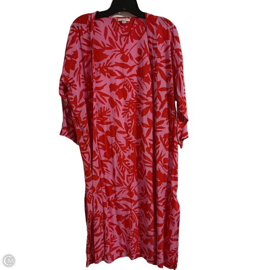 Kimono By Loft In Pink & Red, Size: Xs