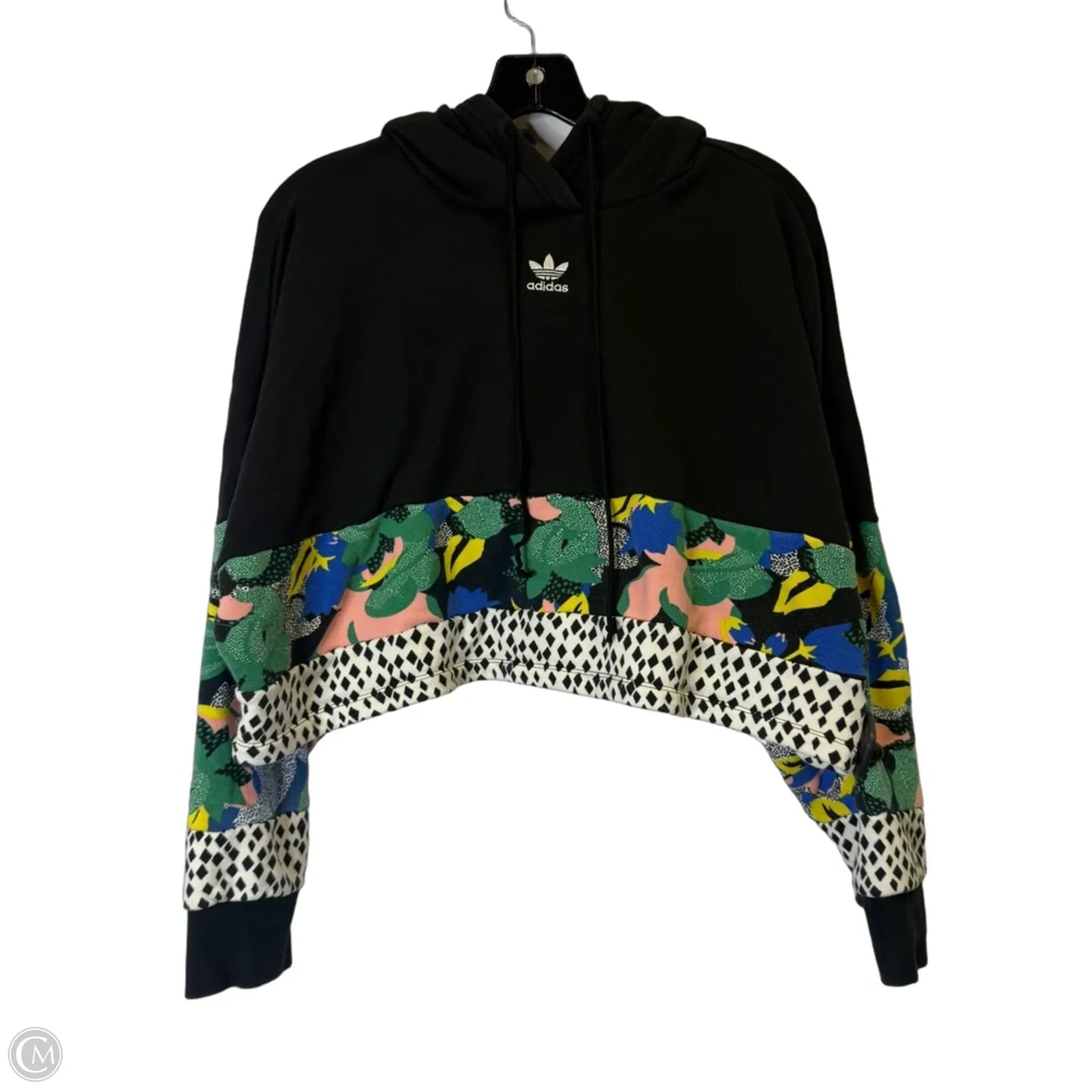 Athletic Sweatshirt Hoodie By Adidas In Black, Size: M