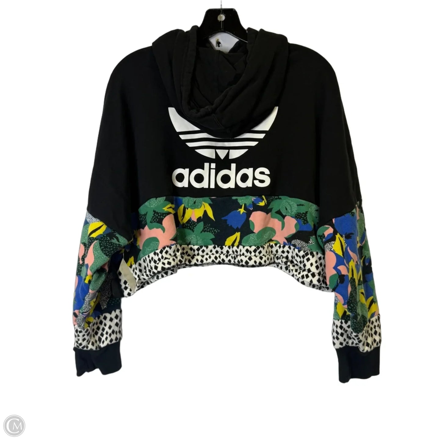 Athletic Sweatshirt Hoodie By Adidas In Black, Size: M