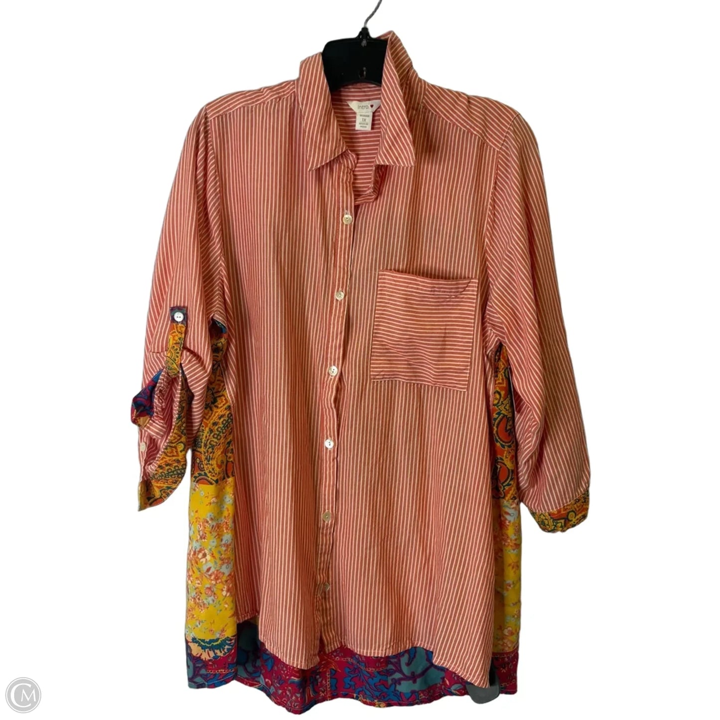 Top Short Sleeve By Intro In Orange, Size: 1x