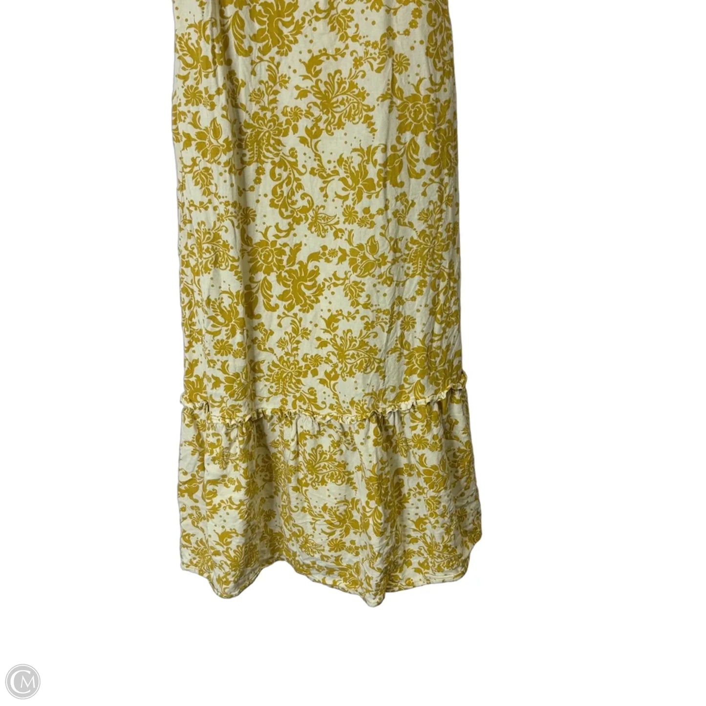 Dress Casual Midi By Monteau In White & Yellow, Size: S