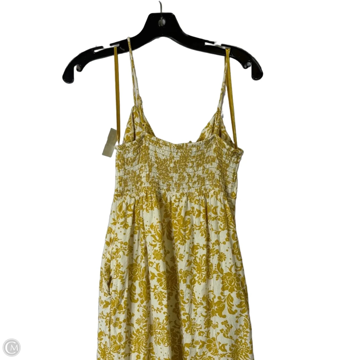 Dress Casual Midi By Monteau In White & Yellow, Size: S
