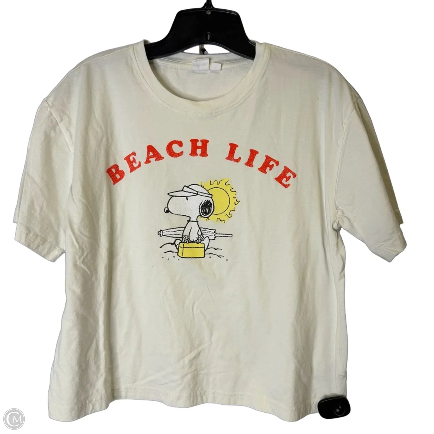 Top Short Sleeve Basic By Gap In Cream, Size: M