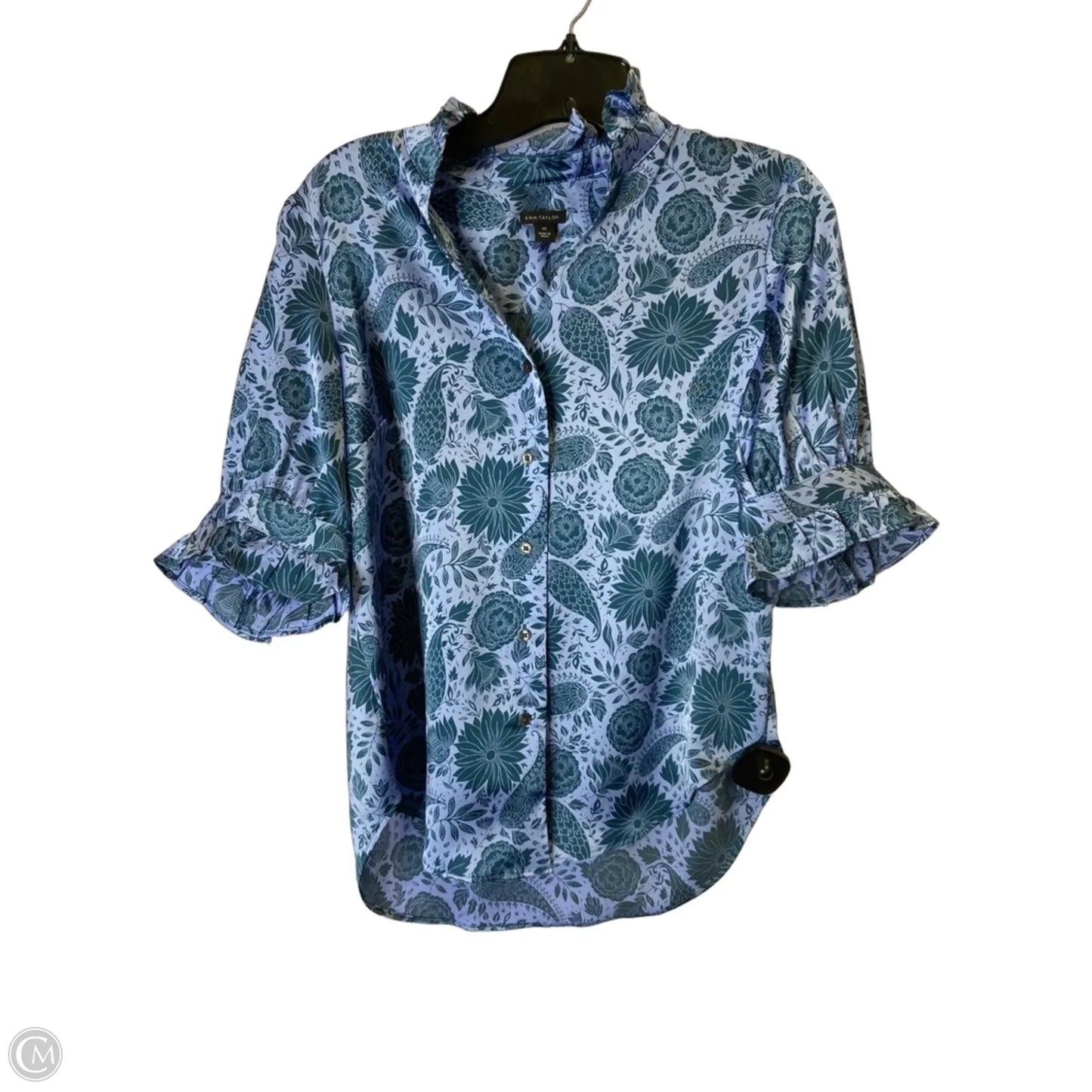 Top Short Sleeve By Ann Taylor In Blue, Size: Xs