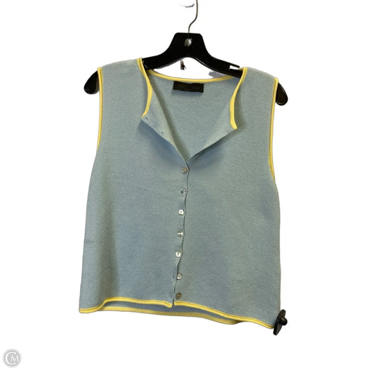 Top Sleeveless By Zara In Blue & Yellow, Size: L