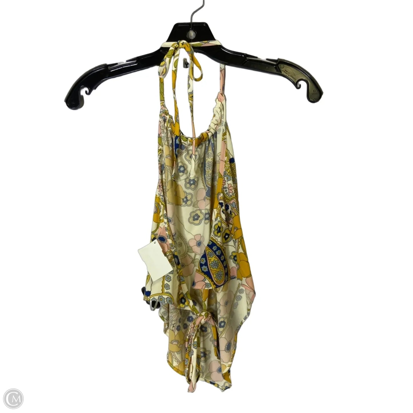 Top Sleeveless By Wayf In Blue & Yellow, Size: L