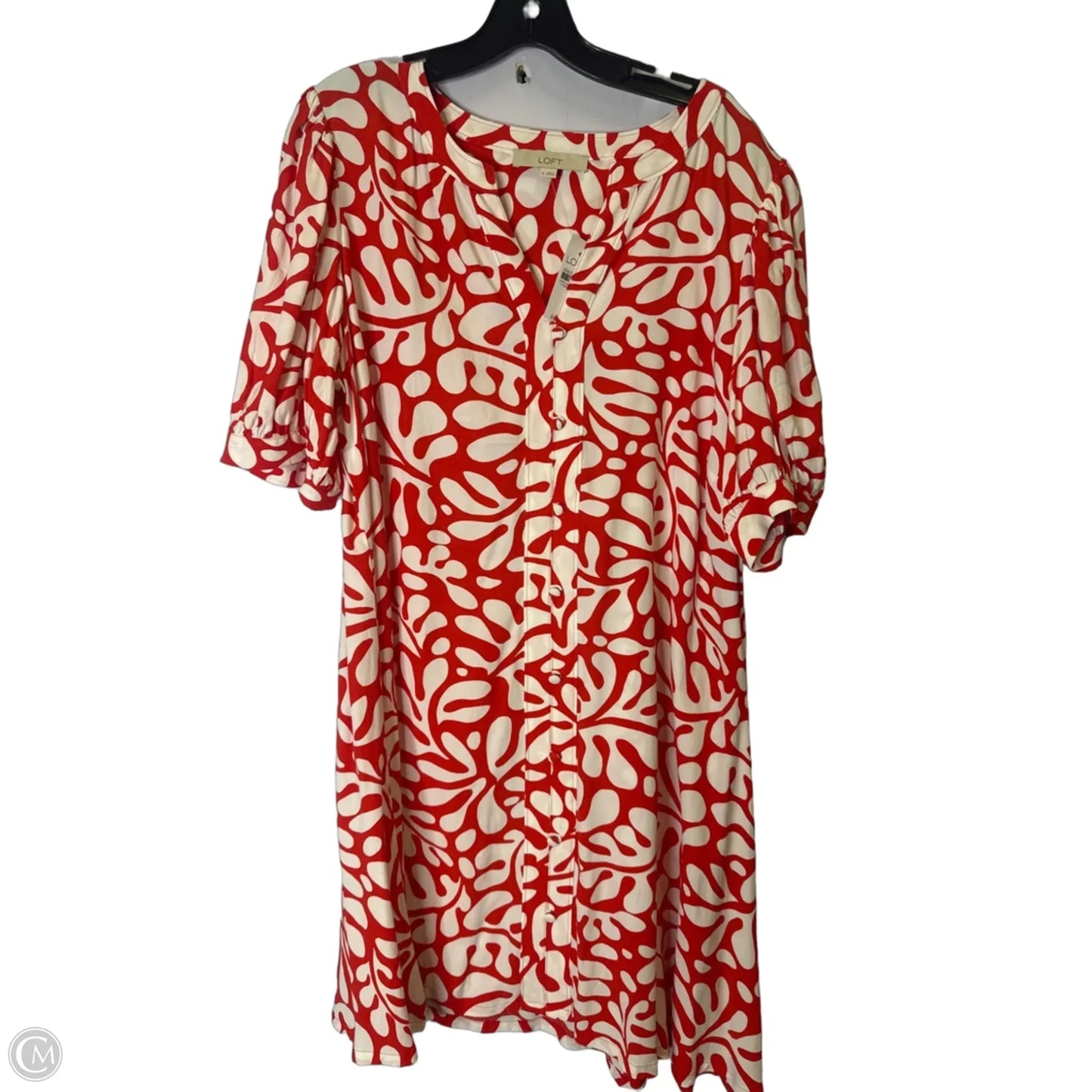 Dress Casual Short By Loft In Red & White, Size: Xl