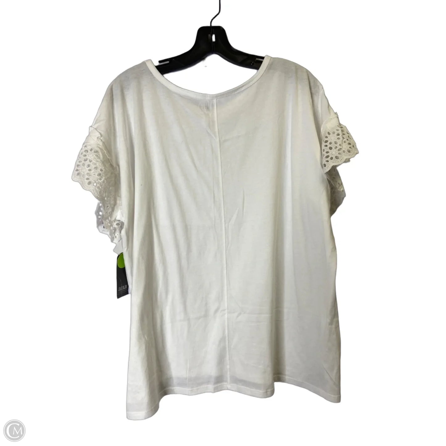 Top Short Sleeve By Ana In White, Size: L