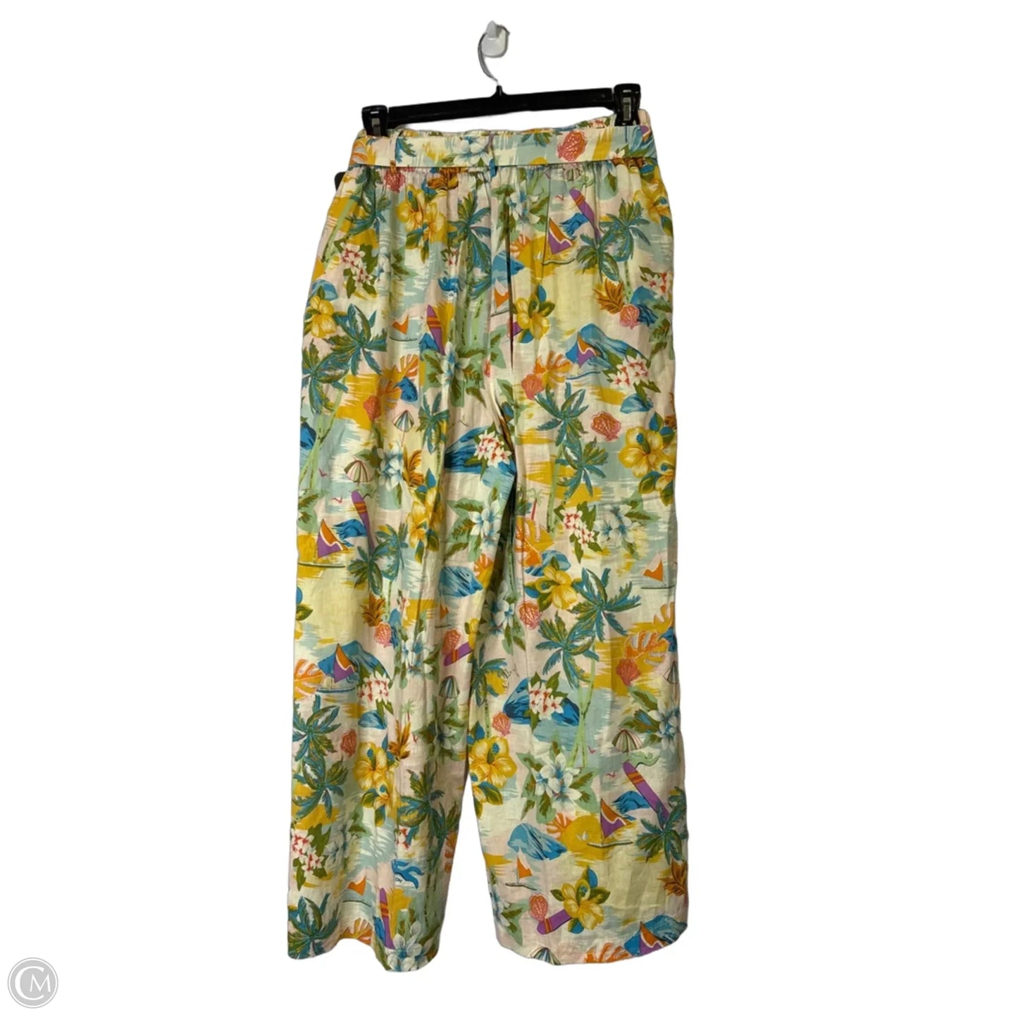 Pants Wide Leg By C And C In Tropical Print, Size: Xl