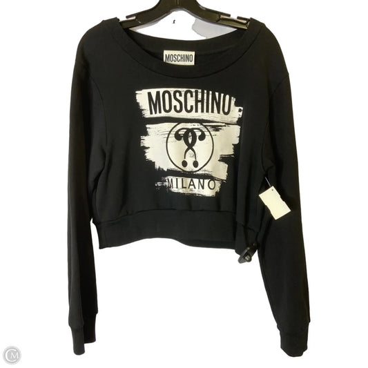 Sweatshirt Luxury Designer By Moschino In Black, Size: 8