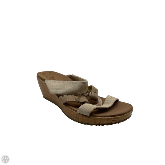 Sandals Heels Wedge By Skechers In Tan, Size: 10