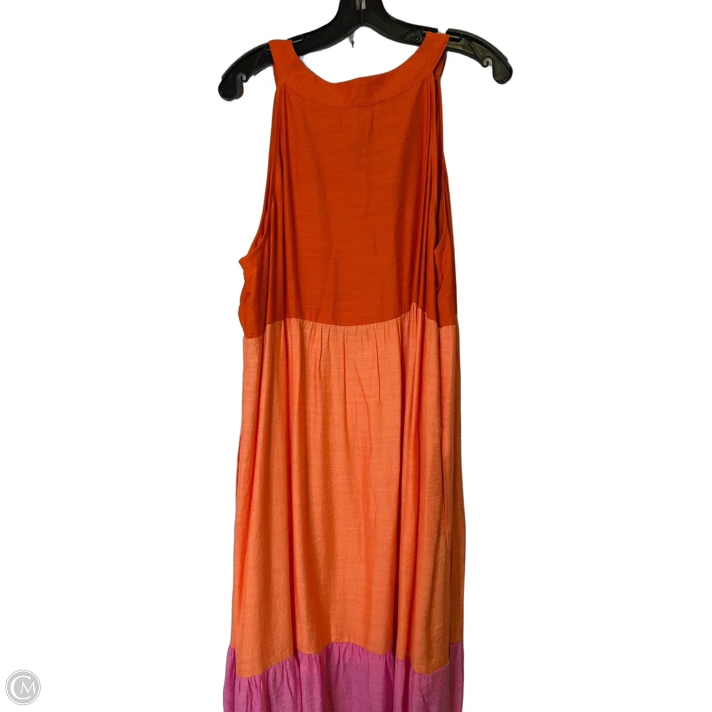 Dress Casual Maxi By J. Jill In Orange & Pink, Size: Xl