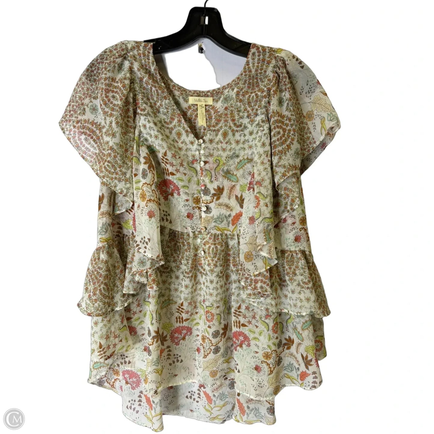 Top Short Sleeve By Matilda Jane In White, Size: M