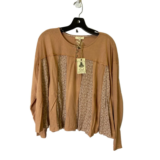 Top Long Sleeve By Easel In Pink, Size: M