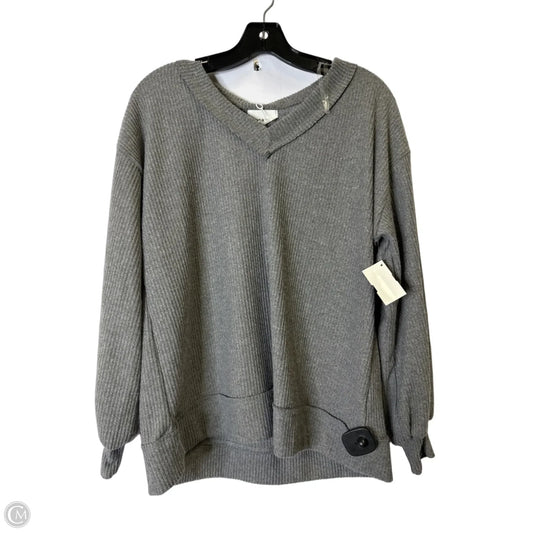 Top Long Sleeve By Andree By Unit In Grey, Size: S