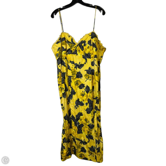 Dress Casual Midi By Asos In Yellow, Size: 14