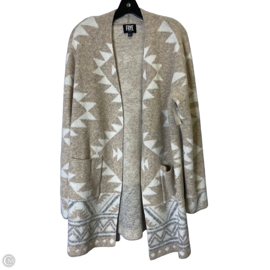 Sweater Cardigan By Cmc In Tan & White, Size: L