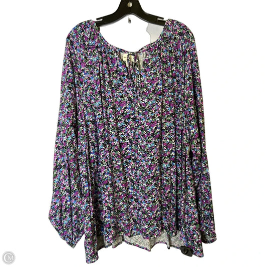 Top Long Sleeve By Ava & Viv In Purple, Size: 2x
