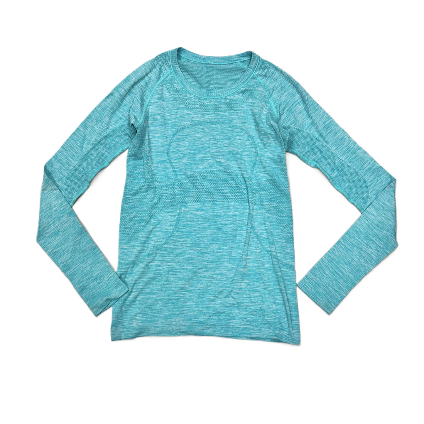 Athletic Top Long Sleeve Collar By Lululemon In Aqua, Size: 6