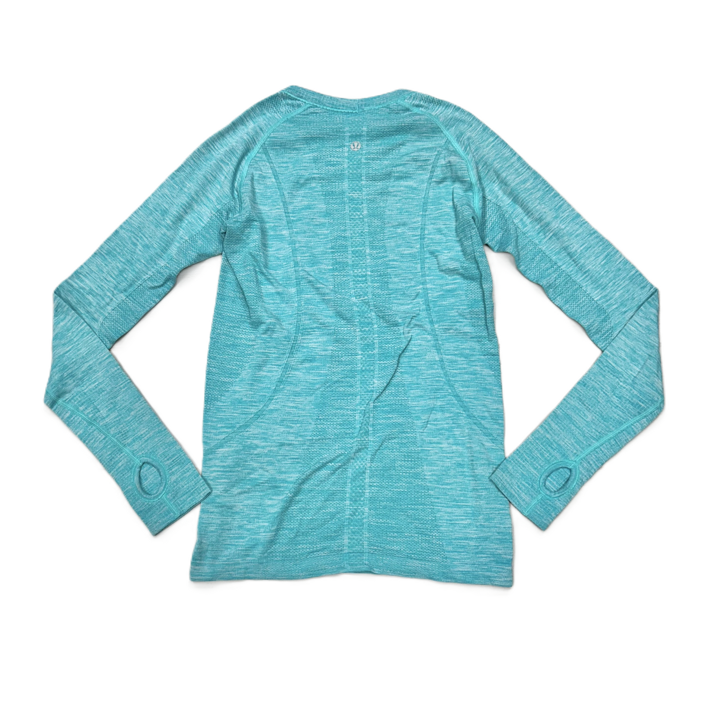 Athletic Top Long Sleeve Collar By Lululemon In Aqua, Size: 6