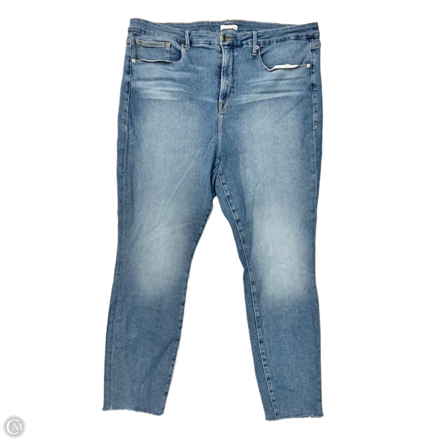 Jeans Straight By Good American In Blue Denim, Size: 22