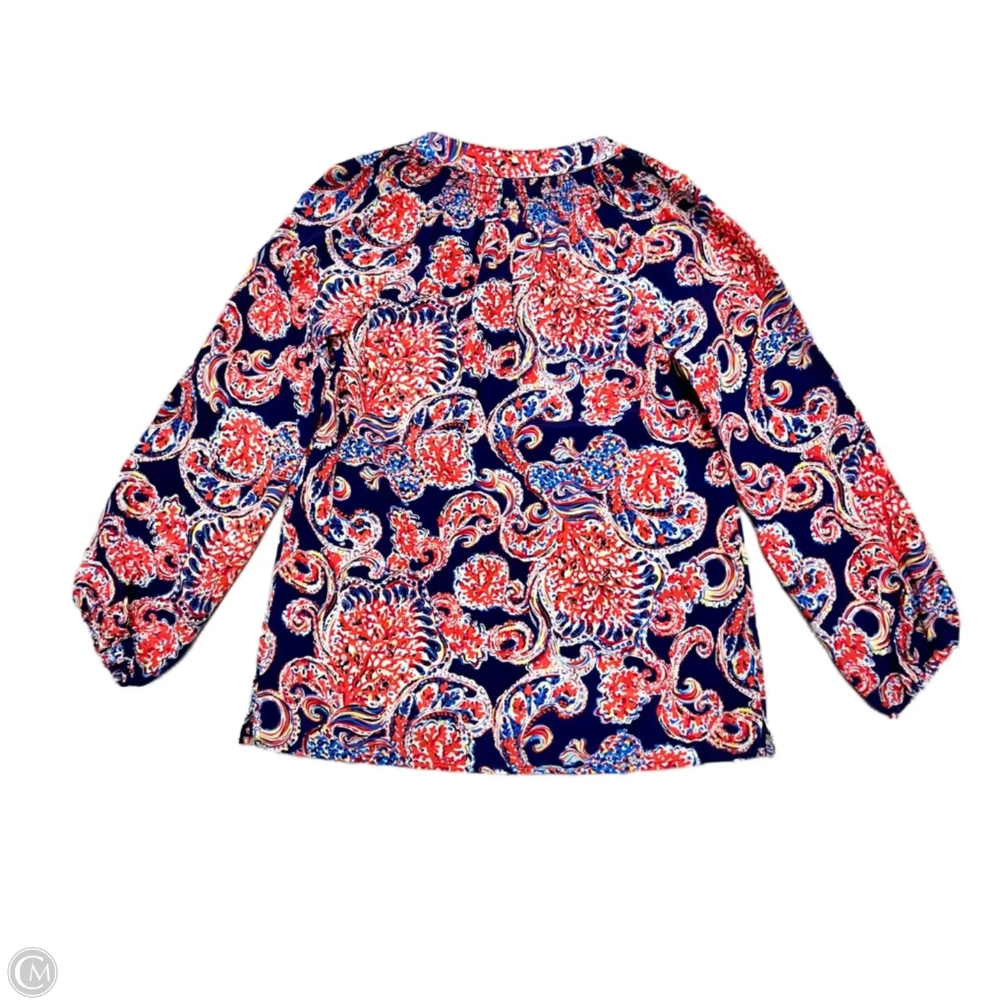 Top Long Sleeve Designer By Lilly Pulitzer In Blue & Red, Size: Xxs