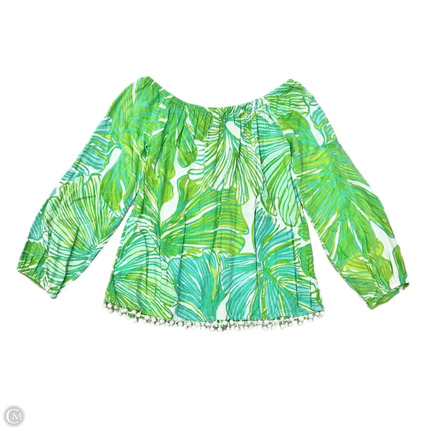 Top Long Sleeve Designer By Lilly Pulitzer In Blue & Green, Size: S