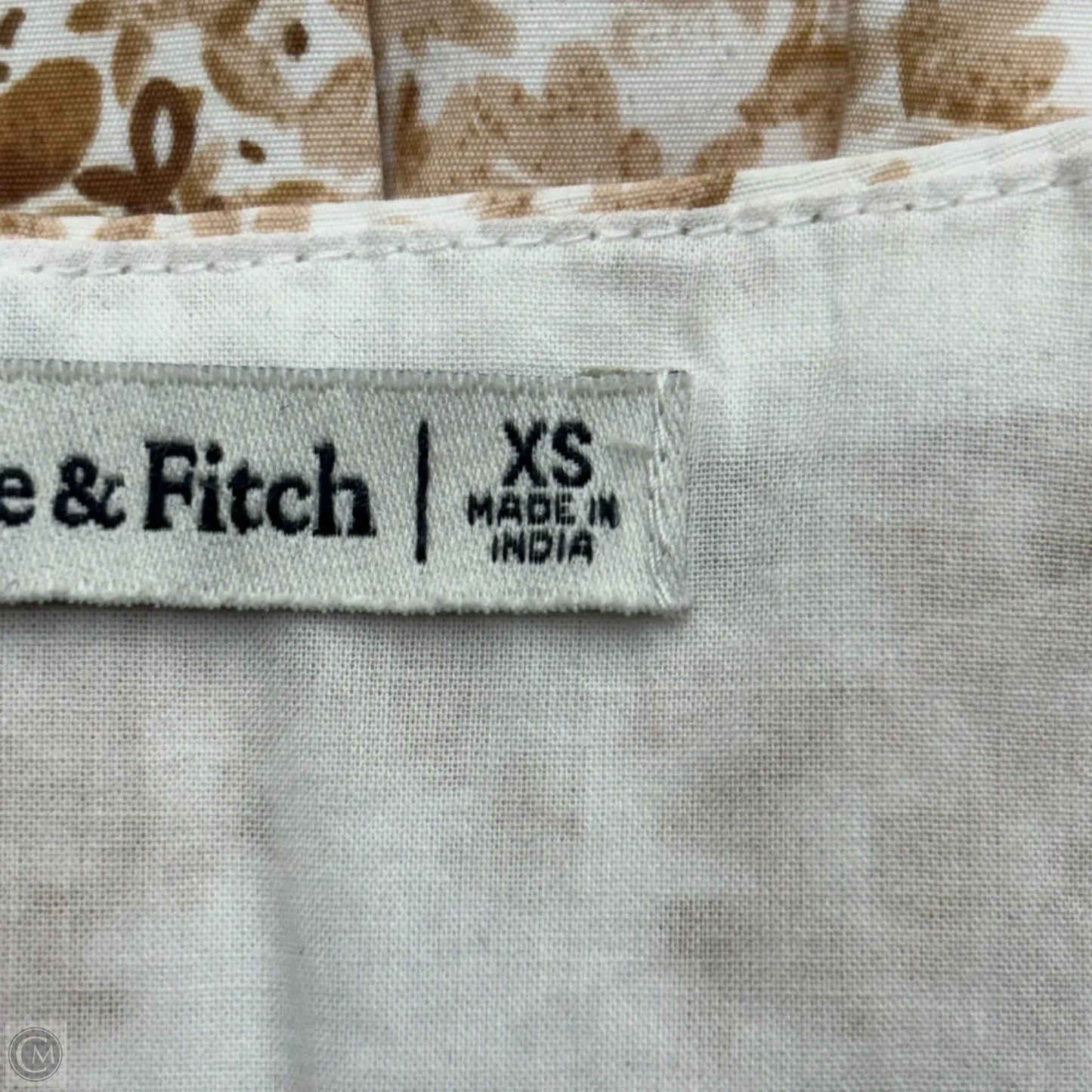 Dress Casual Maxi By Abercrombie And Fitch In Tan & White, Size: Xs
