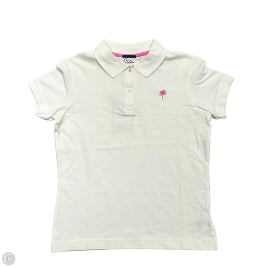 Top Short Sleeve Designer By Lilly Pulitzer In Ivory, Size: Xs